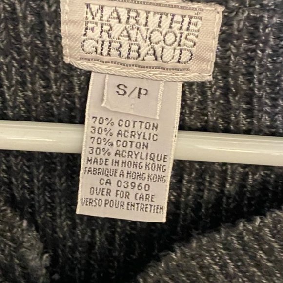 Men Vintage sweater Marithe Francois Girbaud S  Grey oversized ribbed cotton - Picture 4 of 10